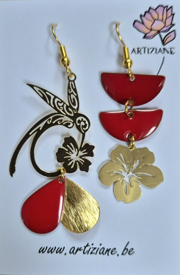 E25005-1.jpg Boucles et penditifs en acier, sequins emaillés