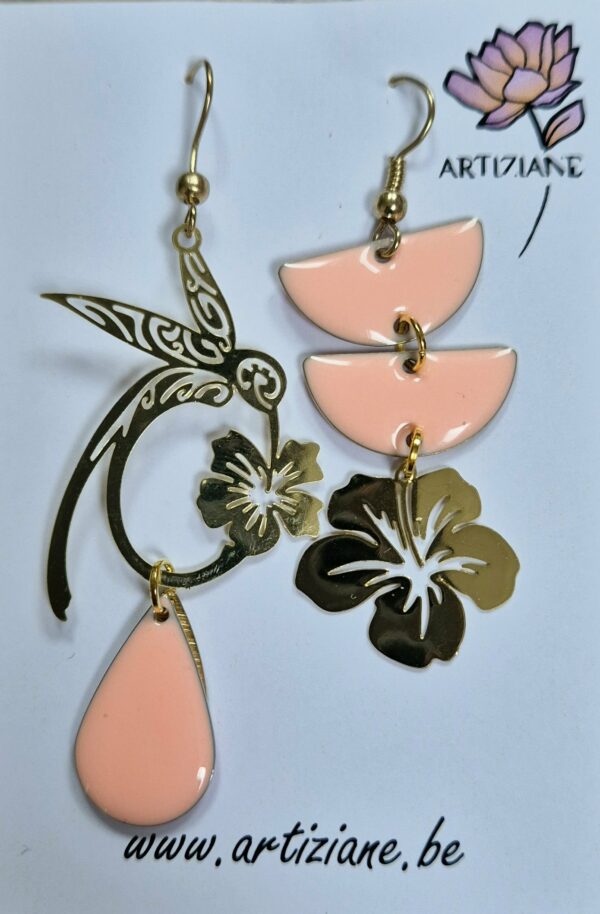 E25006-1.jpg Boucles pendentifs en acier et perle en verre