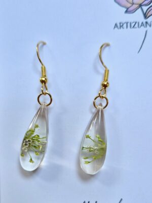 Boucles résine fleurs pressées
