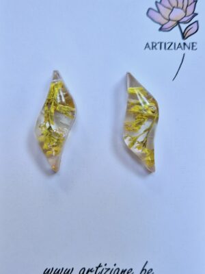Boucles résine fleurs pressées
