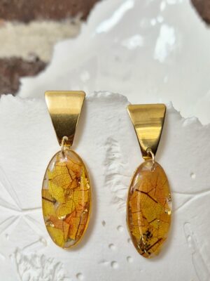 Boucles résine, fleurs pressées