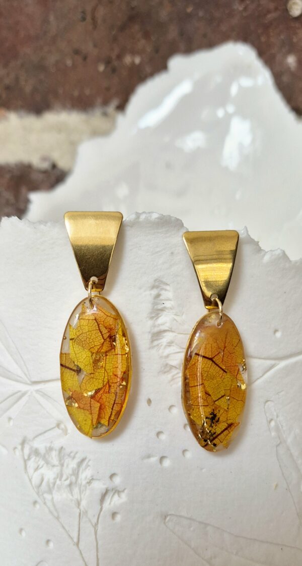 Boucles résine, fleurs pressées