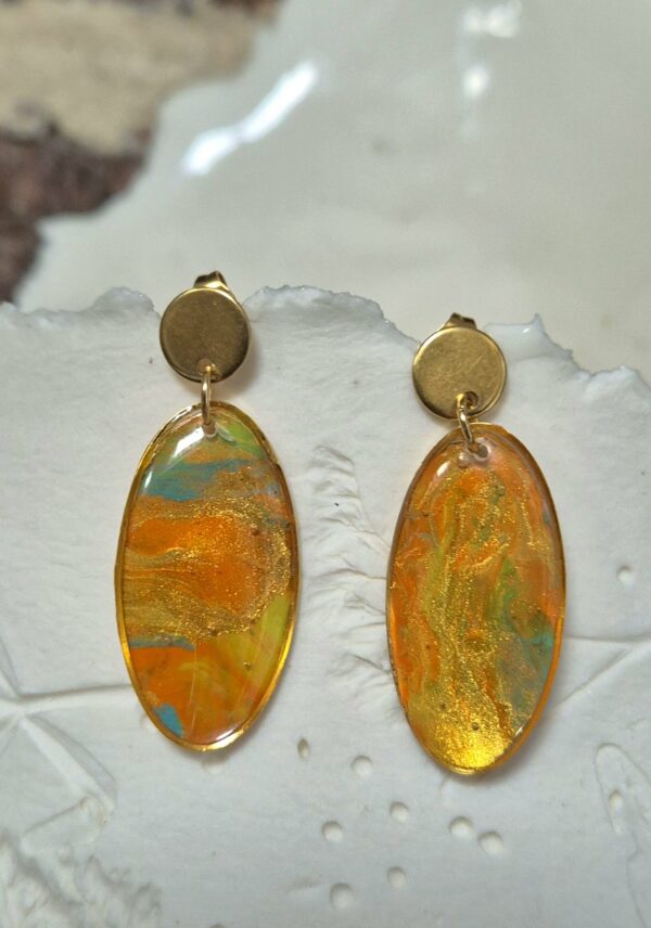 Boucles résine, peinture abstraite