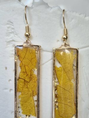 Boucles résine, fleurs pressées