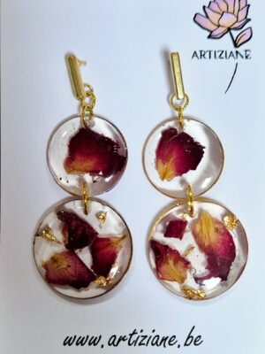 Boucles résine fleurs pressées