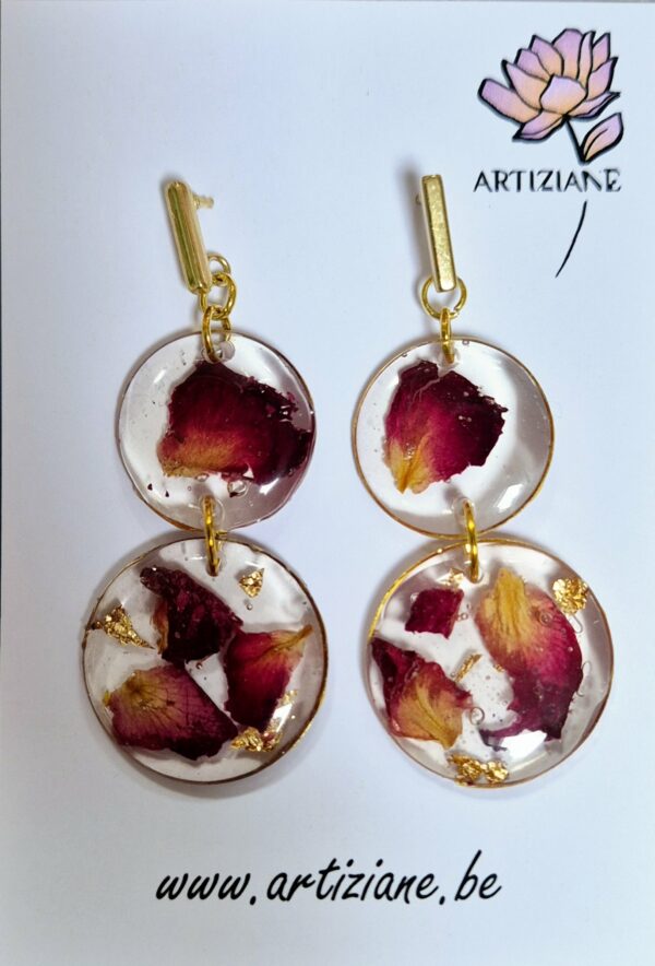 Boucles résine fleurs pressées