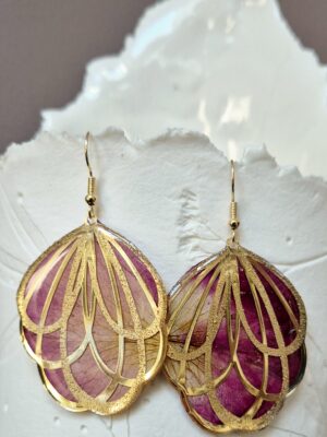 Boucles résine fleurs pressées